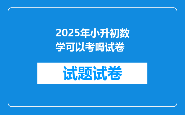 2025年小升初数学可以考吗试卷