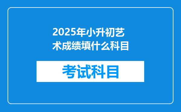 2025年小升初艺术成绩填什么科目