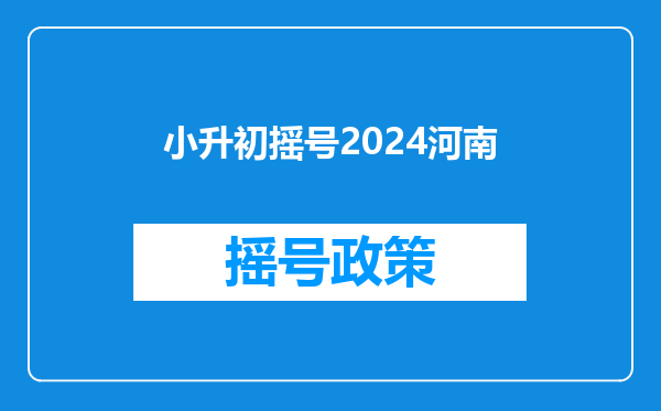 小升初摇号2024河南