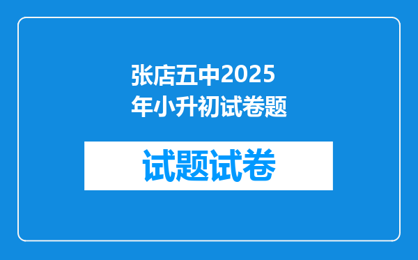 张店五中2025年小升初试卷题