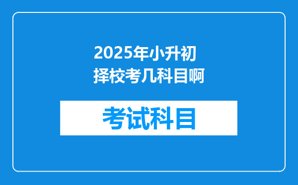 2025年小升初择校考几科目啊