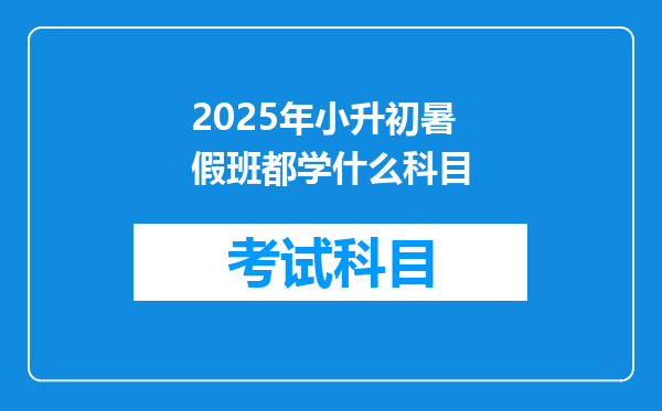 2025年小升初暑假班都学什么科目