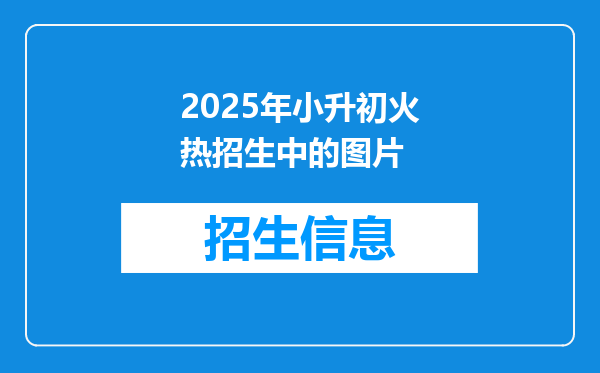 2025年小升初火热招生中的图片