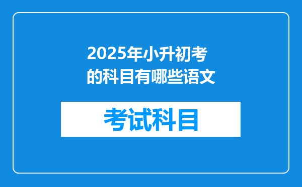 2025年小升初考的科目有哪些语文