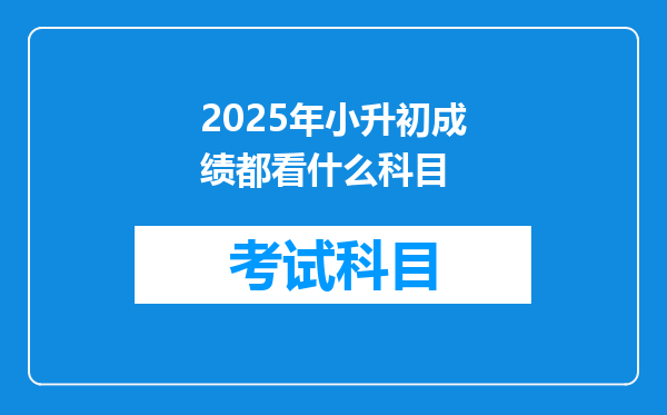 2025年小升初成绩都看什么科目