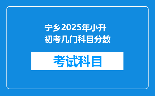 宁乡2025年小升初考几门科目分数