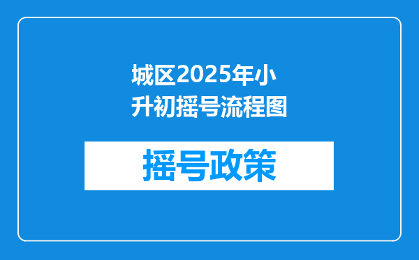 城区2025年小升初摇号流程图