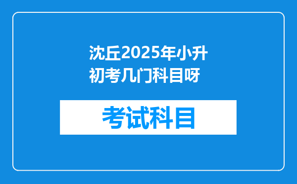 沈丘2025年小升初考几门科目呀