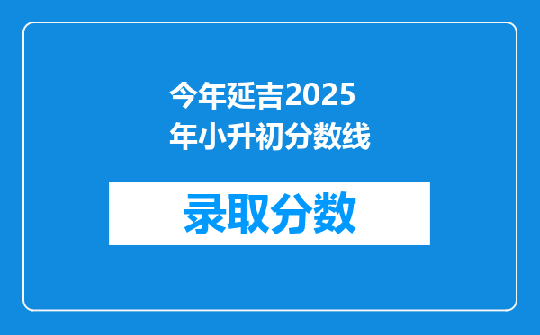 今年延吉2025年小升初分数线