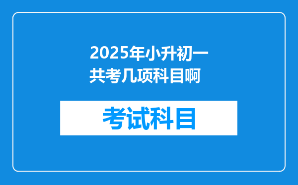 2025年小升初一共考几项科目啊