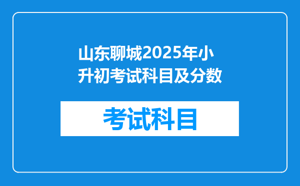 山东聊城2025年小升初考试科目及分数