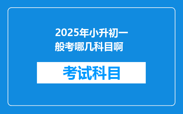 2025年小升初一般考哪几科目啊