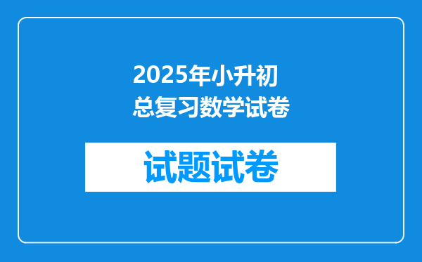 2025年小升初总复习数学试卷