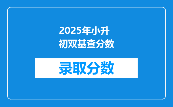 2025年小升初双基查分数