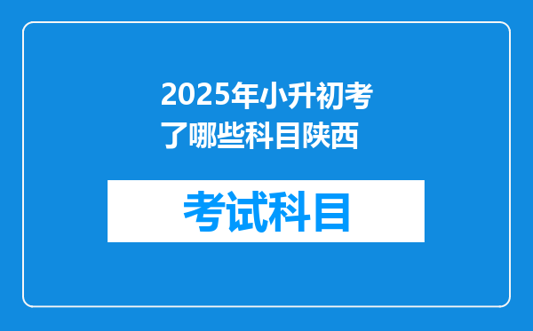 2025年小升初考了哪些科目陕西