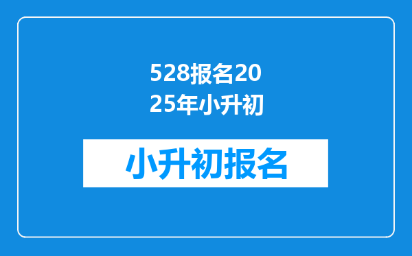 528报名2025年小升初