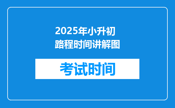 2025年小升初路程时间讲解图