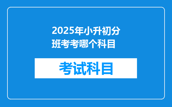 2025年小升初分班考考哪个科目