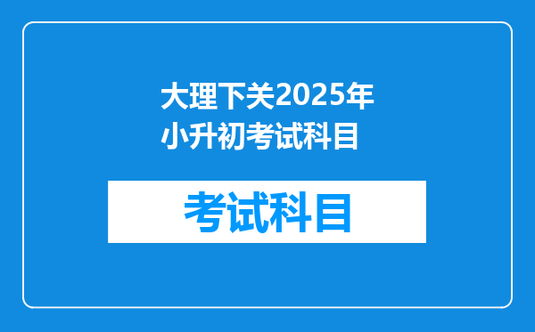 大理下关2025年小升初考试科目