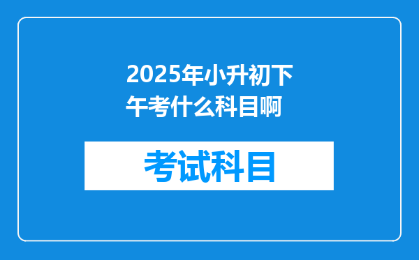 2025年小升初下午考什么科目啊