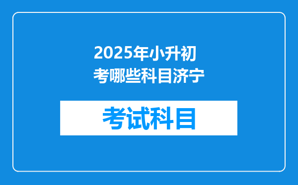 2025年小升初考哪些科目济宁