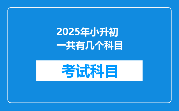 2025年小升初一共有几个科目