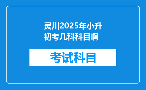 灵川2025年小升初考几科科目啊