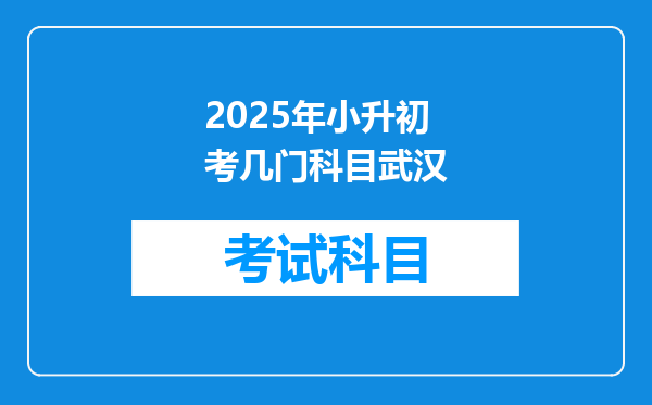 2025年小升初考几门科目武汉