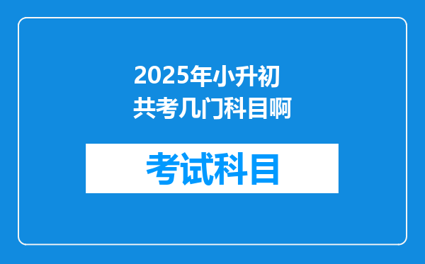 2025年小升初共考几门科目啊