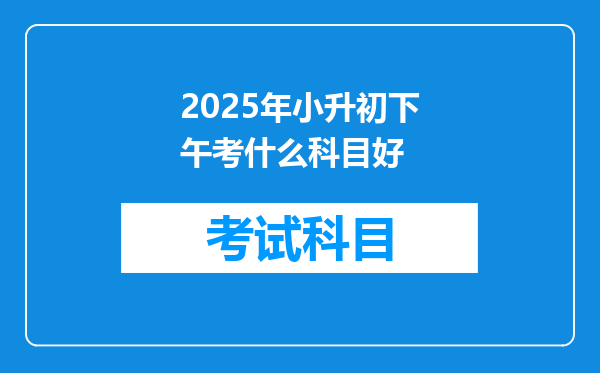 2025年小升初下午考什么科目好