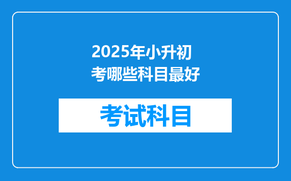 2025年小升初考哪些科目最好