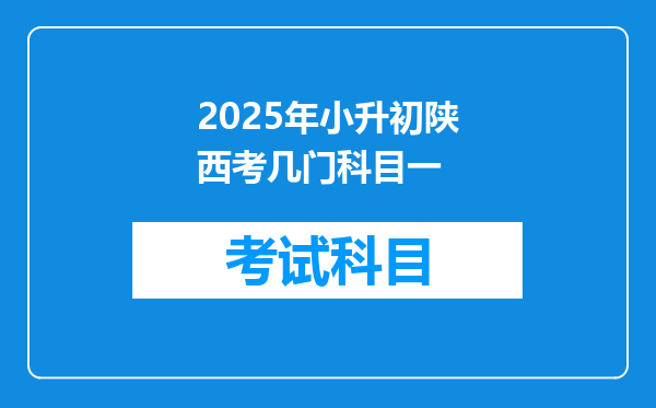 2025年小升初陕西考几门科目一