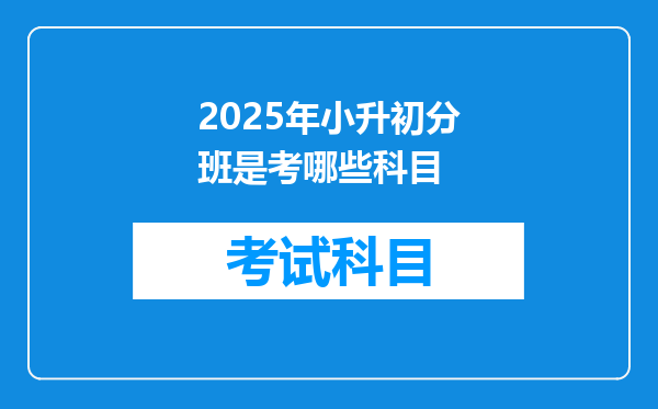 2025年小升初分班是考哪些科目