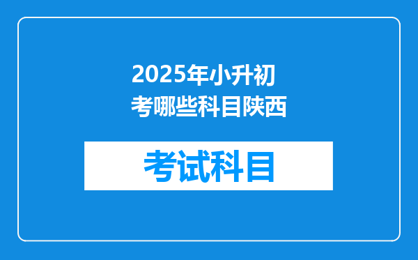 2025年小升初考哪些科目陕西