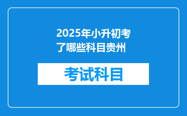 2025年小升初考了哪些科目贵州