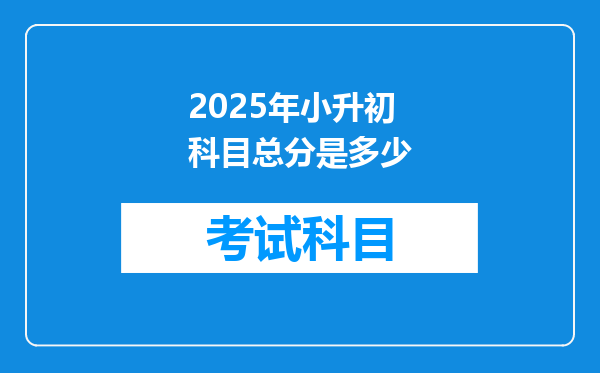 2025年小升初科目总分是多少