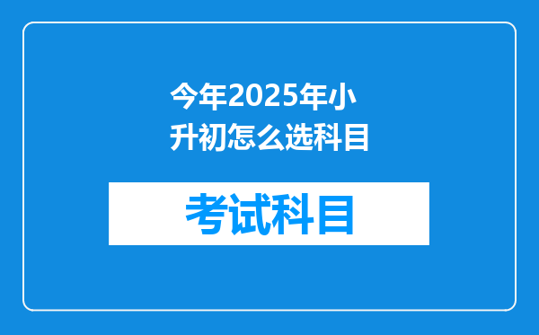 今年2025年小升初怎么选科目