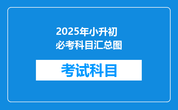 2025年小升初必考科目汇总图