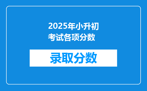 2025年小升初考试各项分数