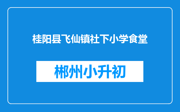 桂阳县飞仙镇社下小学食堂