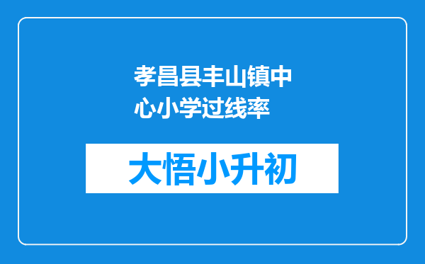 孝昌县丰山镇中心小学过线率