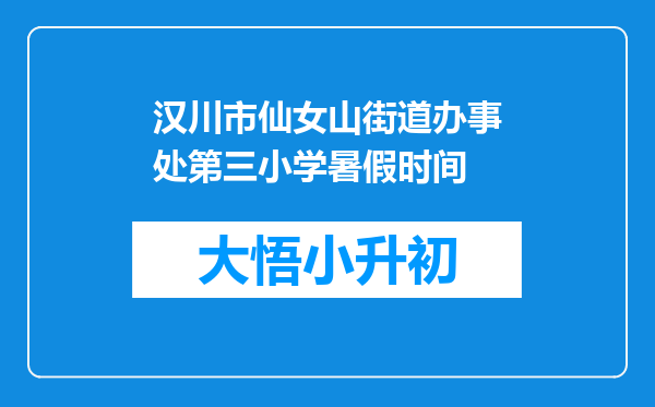 汉川市仙女山街道办事处第三小学暑假时间