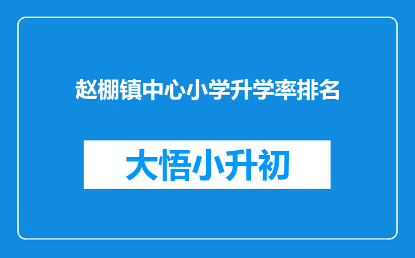 赵棚镇中心小学升学率排名