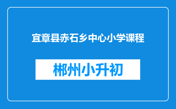 宜章县赤石乡中心小学课程