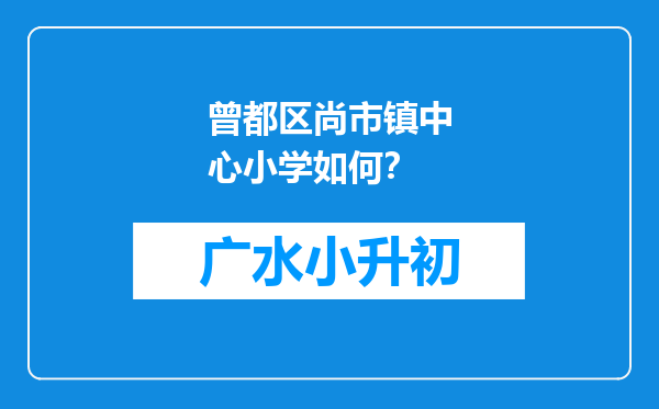 曾都区尚市镇中心小学如何？