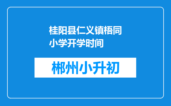 桂阳县仁义镇梧同小学开学时间