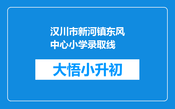 汉川市新河镇东风中心小学录取线