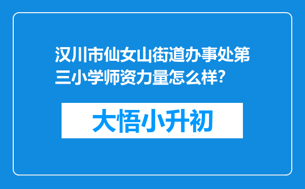 汉川市仙女山街道办事处第三小学师资力量怎么样？