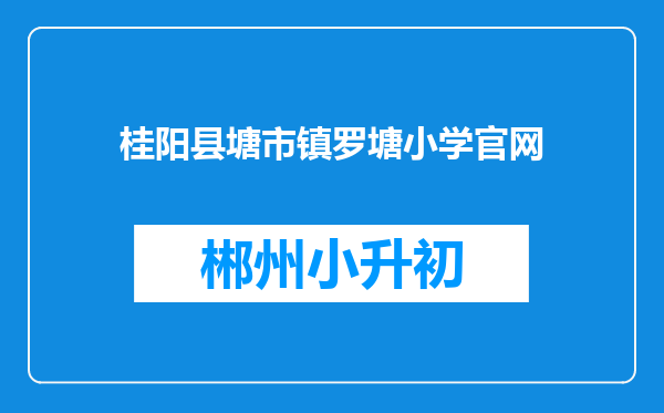 桂阳县塘市镇罗塘小学官网