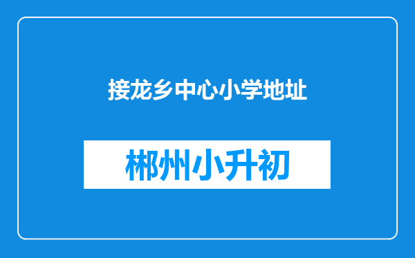 接龙乡中心小学地址